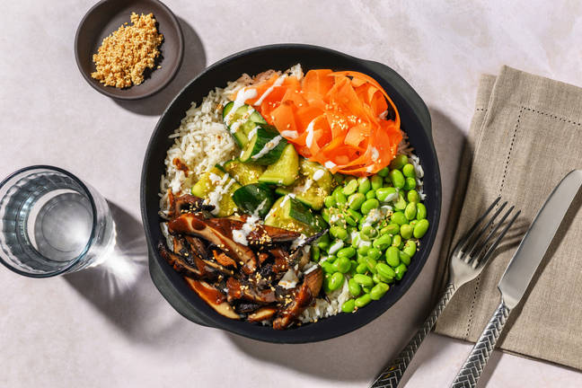 Hoisin Portobello Mushroom Bento Style Bowl