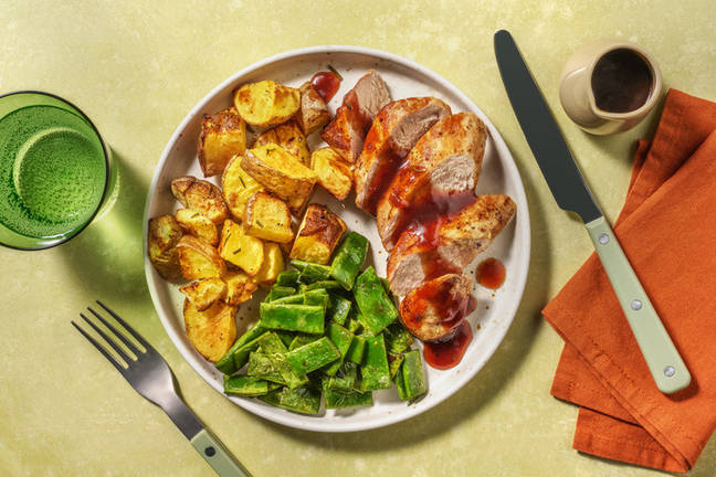 Varkenshaas met aardbei-balsamicosaus