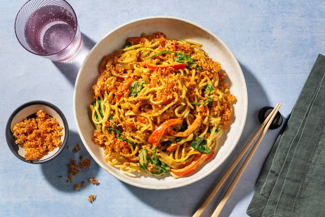 Pindacurry met pittige gekonfijte kokostopping