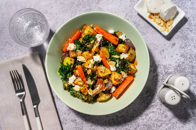 Kartoffelsalat mit Grünkohl und Ziegenkäse