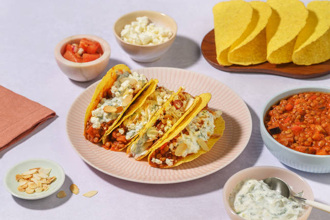 Tacos fusion de « moussaka sin carne »