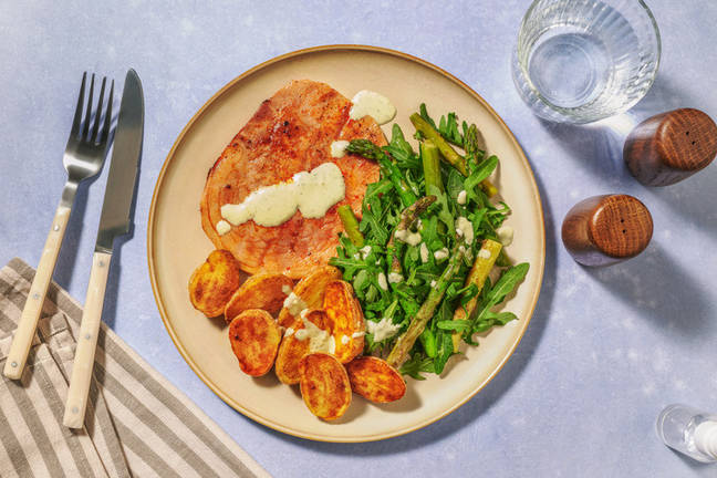 Spiced Pork and Garlicky Asparagus Salad