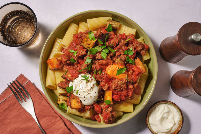 Aromatic Harissa Beef Rigatoni