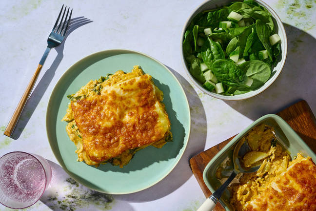 Cheesy Bombay Aloo Inspired Gratin