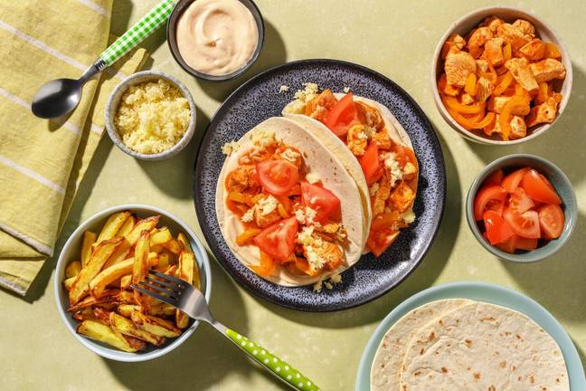 Sweet Chilli Chicken Fajita Wraps and Chips