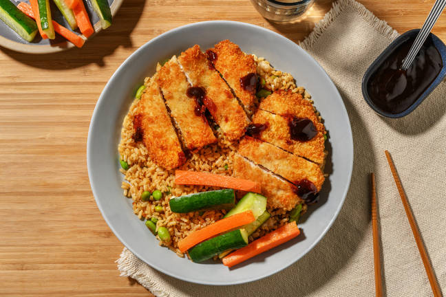 Tonkatsu Style Chicken and Brown Rice