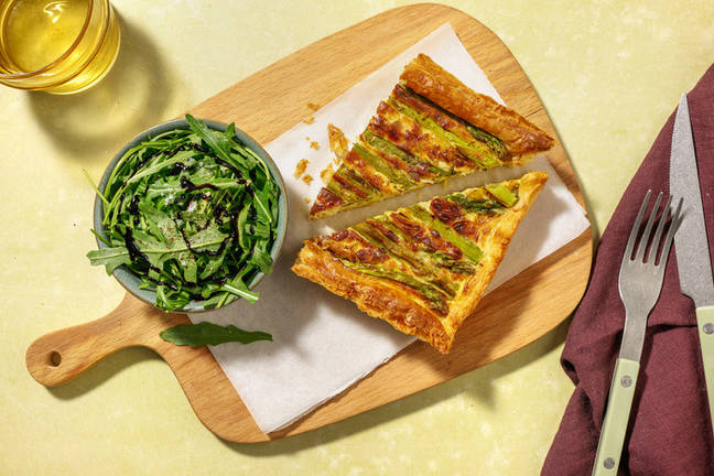 Cheesy Asparagus Puff Pastry Tart