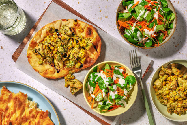 Pesto Chicken Loaded Naan