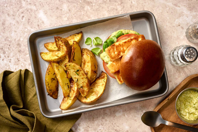 Umami Halloumi and Pesto Burger