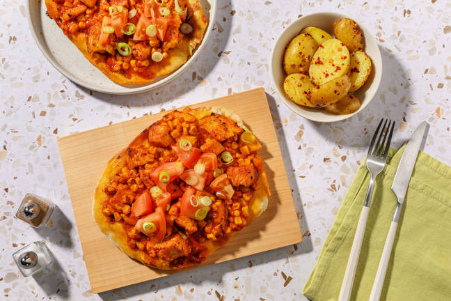 Creamy Chicken Korma Baked Naan