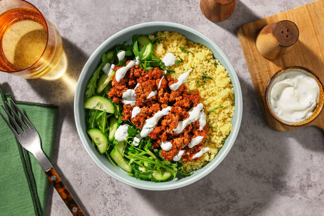 Greek Style Herby Lamb and Couscous Bowl