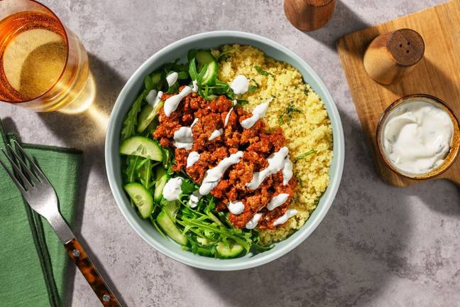 Greek Style Oregano Lamb and Couscous Bowl