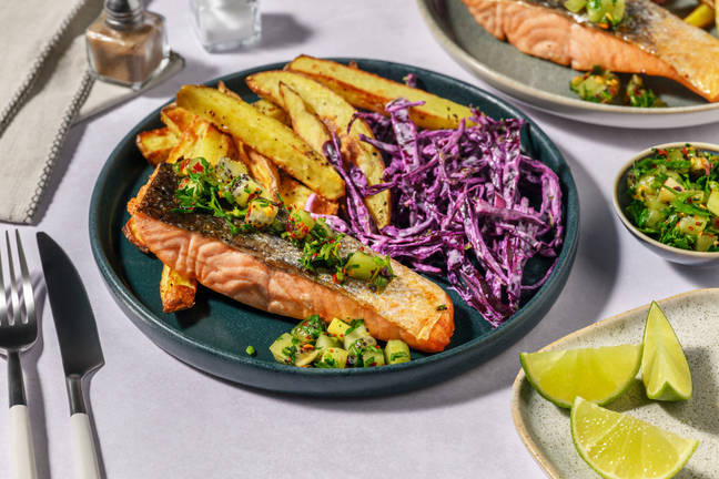 Peri Peri Salmon and Kiwi Salsa