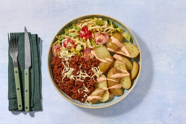 Peri Peri Meat-Free Cheeseburger Inspired Bowl