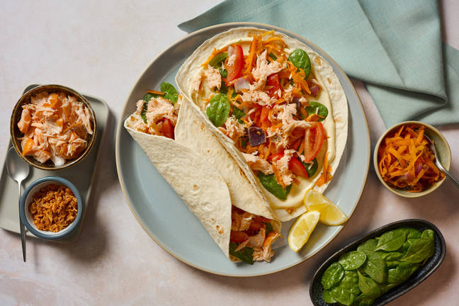 Wraps au saumon fumé à chaud & sauce au yaourt citronnée