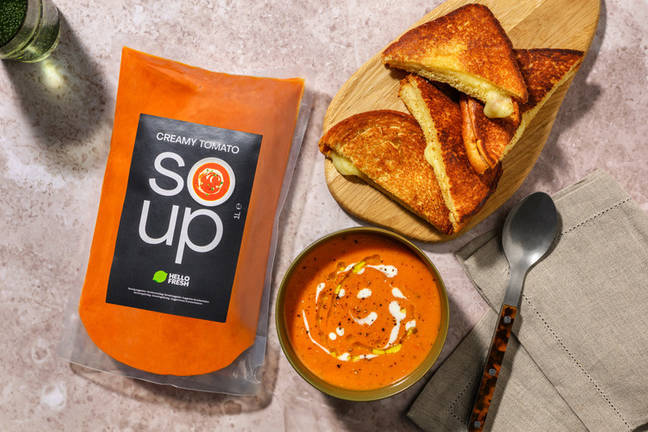 Creamy Tomato Soup and Cheddar Cheese Toastie