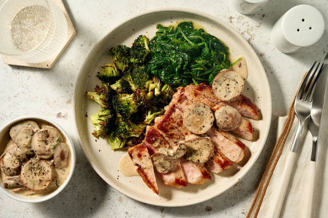 Keto-Schweinelachs mit Pilzsoße