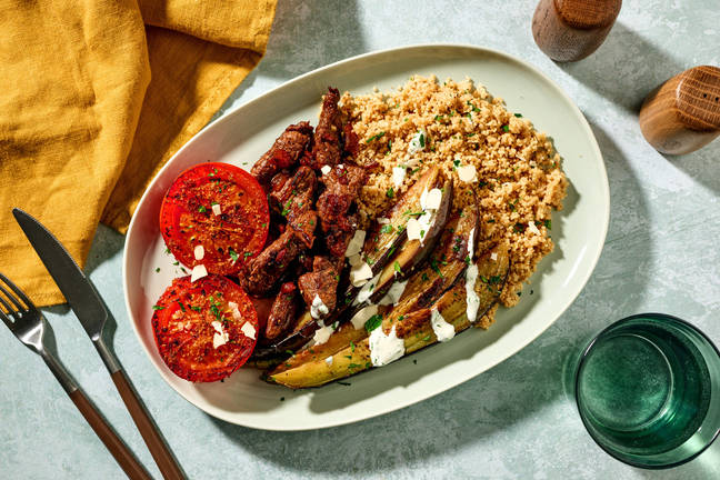 Émincés de steak, tomate au sumac & aubergine