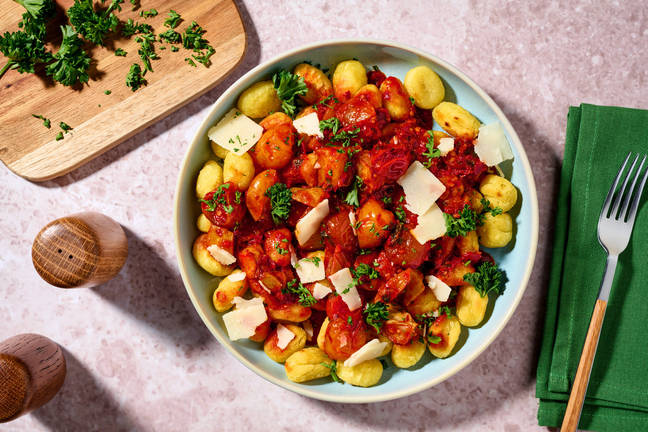 Knapperige gnocchi in pikante nduja-tomatensaus