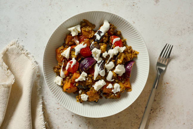 Spiced Roasted Veg and Harissa Lentil Jumble