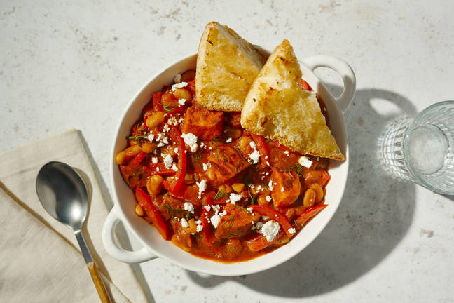 Easy Harissa Sweet Potato, Dill & Butter Bean Bowl