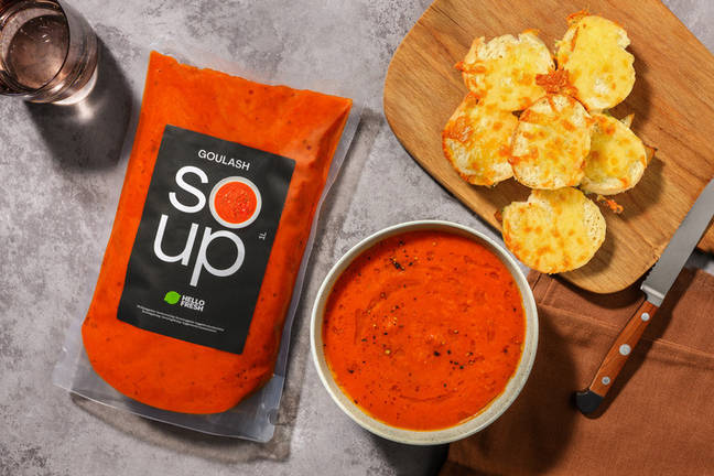 Goulash Soup and Two-cheese Garlic Bread