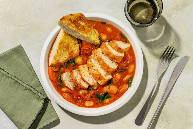 French Inspired One Pot Baked Chicken Cassoulet