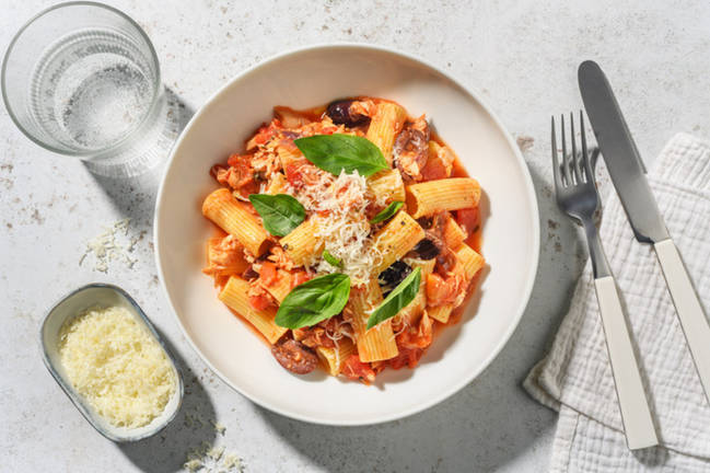 Pasta in Thunfisch-Tomatensauce