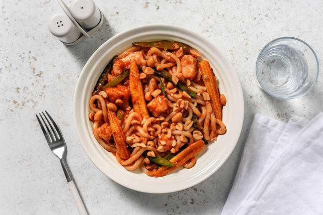 Sweet and Sticky Chicken Udon Noodles