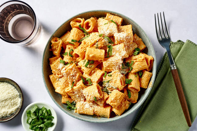 One-Pot-Paccheri in Pesto-Creme-Soße 