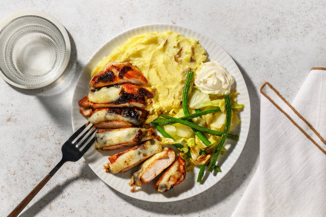 Cheese and Caramelised Onion Pork Steak