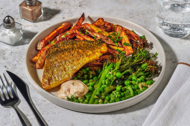 Curried Baked Barramundi and Chips