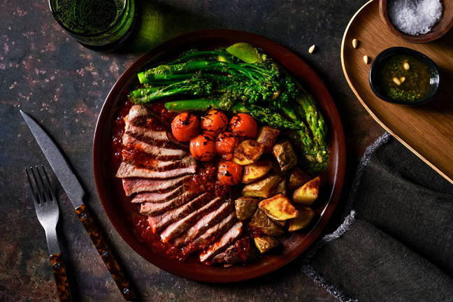 Hot Honey Glazed Lamb Steak and Truffle Potatoes