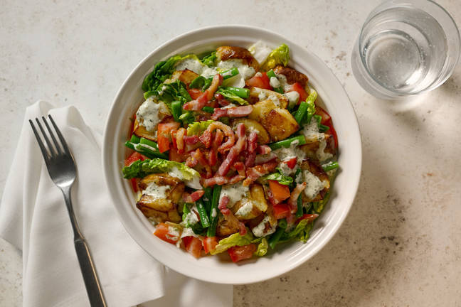 Creamy Pesto Dressed Bacon and Roast Potato Salad