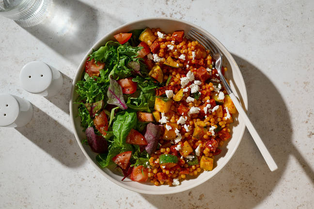 Warming Harissa and Chorizo Pearl Couscous Bowl