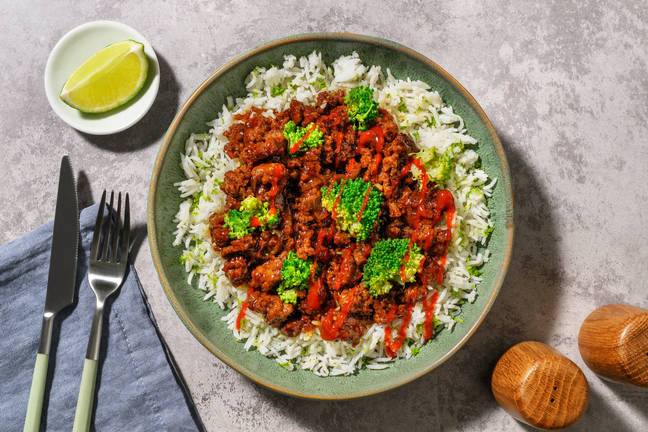 Bulgogi-Hack vom Weiderind auf Limettenreis