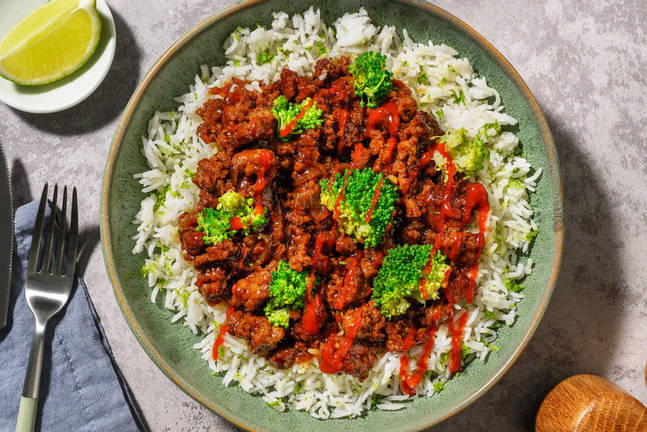 Bulgogi-Rinderhack vom Weiderind auf Limettenreis