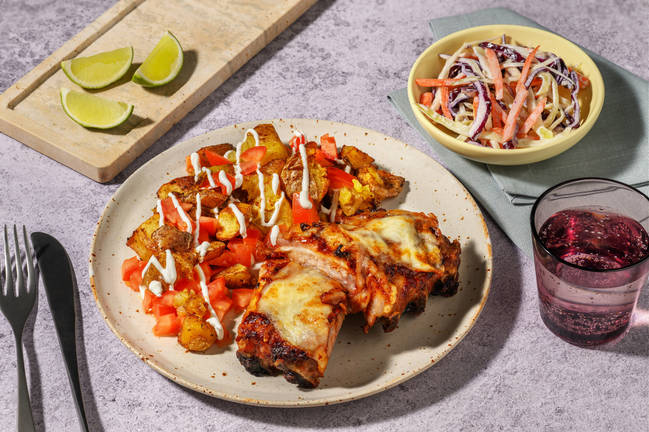 Chipotle Ribs and Loaded Cheese Smashed Potatoes 