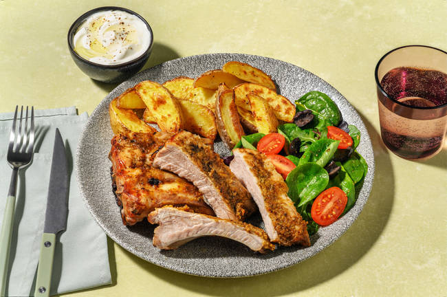 Greek Inspired Herby Roasted Rack of Ribs