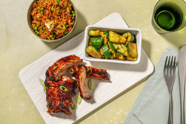 Chinese BBQ Style Glazed Ribs & Hoisin Fried Rice