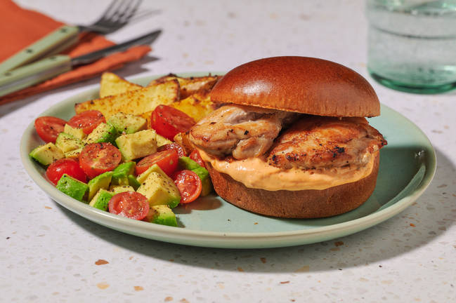 Peri Peri Chicken Burger and Wedges