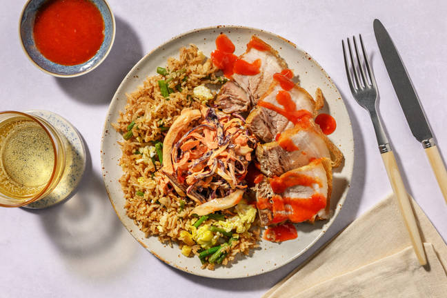 Sriracha Pork Belly and Easy Sesame Fried Rice