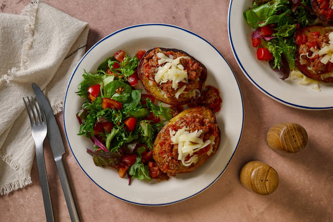 Beef Sloppy Joe and Cheddar Jacket Potato