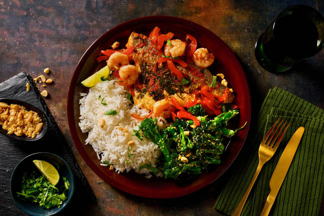 Thai Style Sea Bream Parcels & Sweet Chilli King Prawns