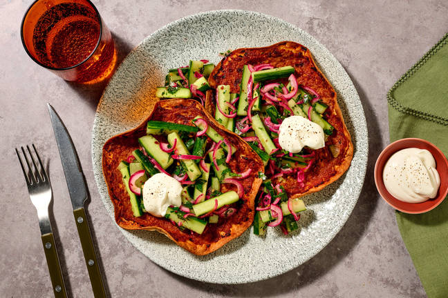 Türkisches Lahmacun mit Lammhackfleisch