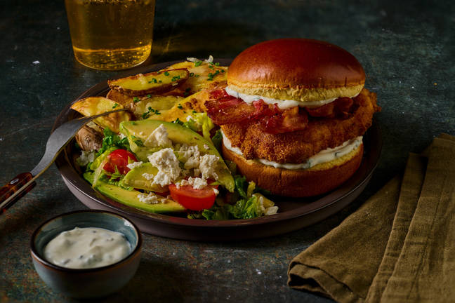 Fried Peri Peri Chicken & Crispy Bacon Burger