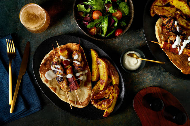 Greek Style Chicken and Halloumi BBQ Skewers