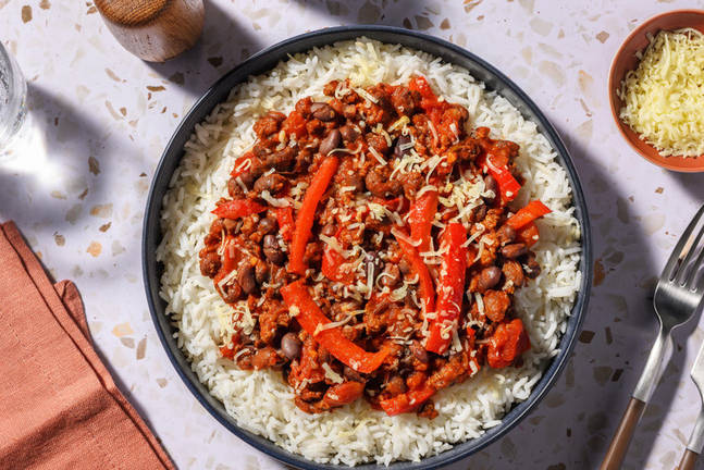 Mildes Chili con Carne mit Rindshackfleisch