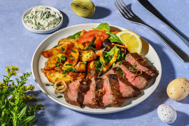 Rindshüftsteak mit feiner Bärlauch-Crème 