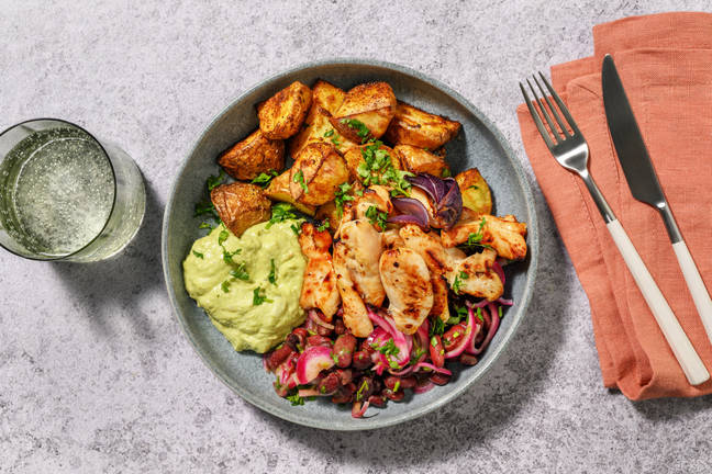 Tex-Mex-Teller mit veganen Filetstücken